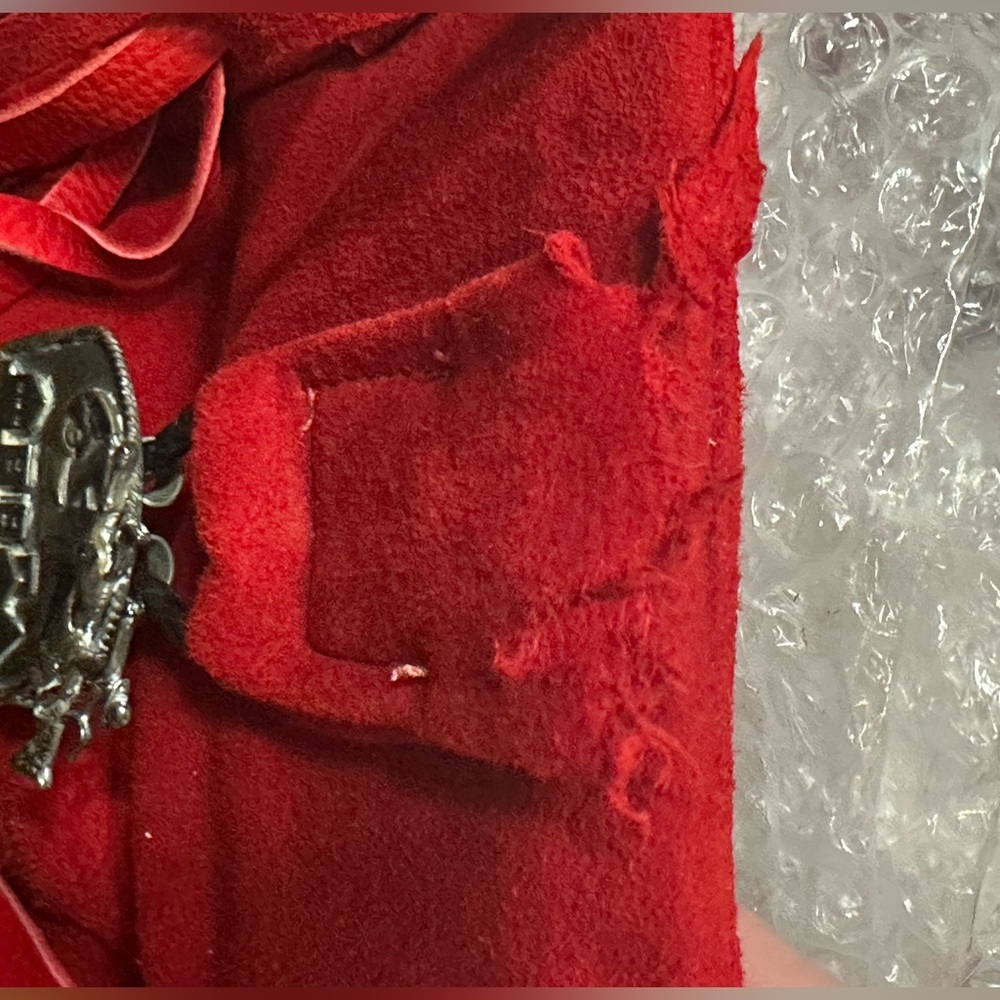 Julie Ewing Design red distressed leather purse cowboy medallion rodeo cowgirl - Picture 11 of 14